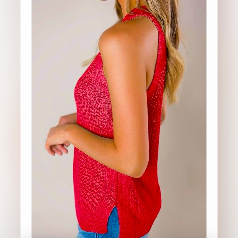 Sweater Tank in X Red